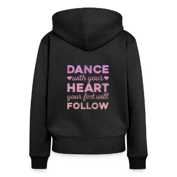Ballett - Frauen Premium Bio Zip Hoodie - Schwarz - Hinten - Julia (174cm)