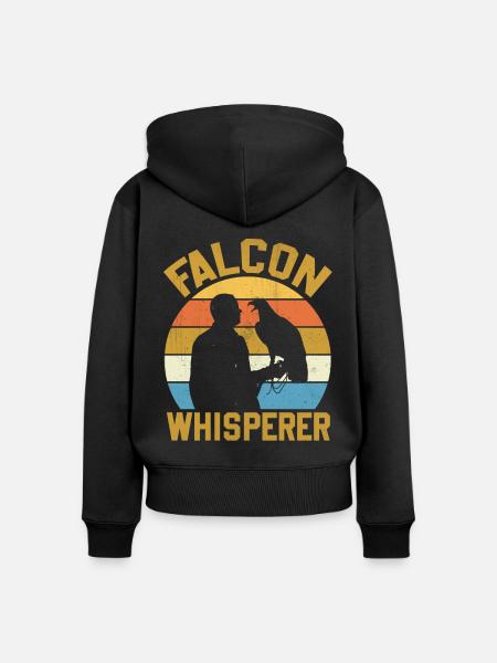 Falcon Whisperer Falconry - Frauen Premium Bio Zip Hoodie - Schwarz