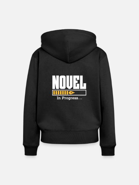 Autor - Frauen Premium Bio Zip Hoodie - Schwarz