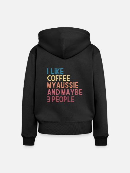 Kaffee Aussie - Frauen Premium Bio Zip Hoodie - Schwarz