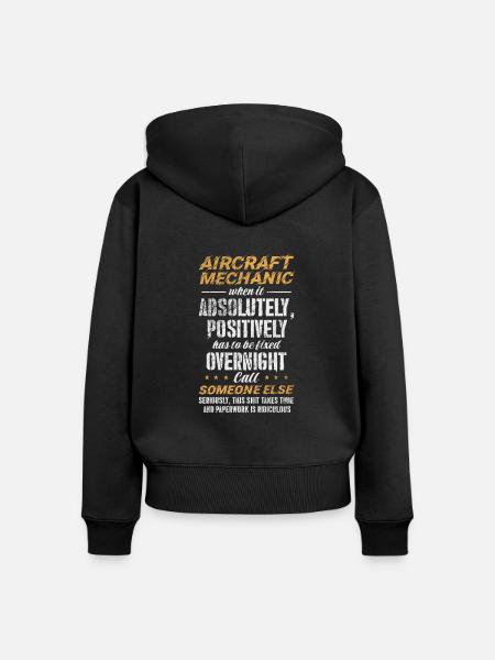 Flugzeugmechaniker Luftfahrt Flugzeug Geschenk - Frauen Premium Bio Zip Hoodie - Schwarz