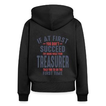Treasurer - Women's Premium Organic Zip Hoodie - black - Back - Julia (174cm)