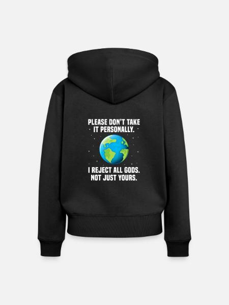 Atheist - Frauen Premium Bio Zip Hoodie - Schwarz