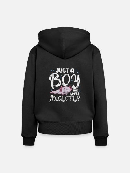 Axolotl Wassertier Wasser Geschenk - Frauen Premium Bio Zip Hoodie - Schwarz