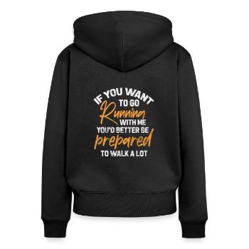 Running Runner Jogging Jogging Runner Gift - Women's Premium Organic Zip Hoodie - black - Back - Julia (174cm)