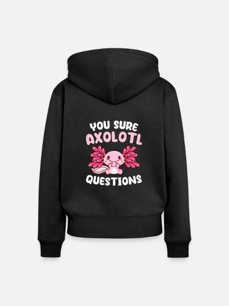 Axolotl - Frauen Premium Bio Zip Hoodie - Schwarz