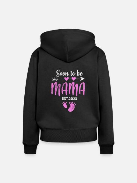Schwangerschaft - Frauen Premium Bio Zip Hoodie - Schwarz