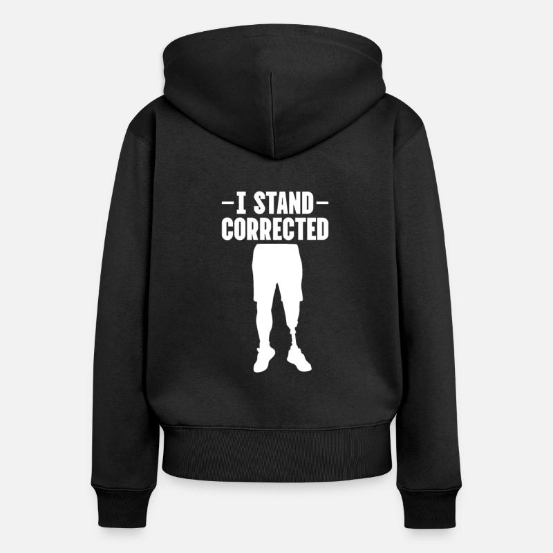 Amputation Amputation Prothèse Cadeau - Sweat à capuche zippé Premium bio Femme - noir