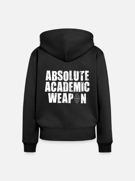 Studenten Absolute Academic Weapon - Frauen Premium Bio Zip Hoodie - Schwarz