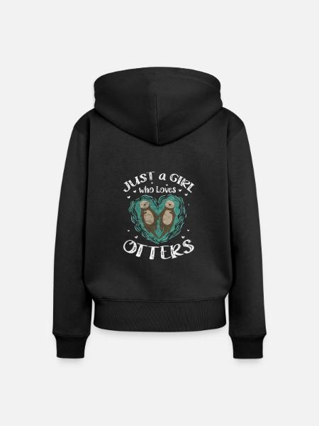 Otter - Frauen Premium Bio Zip Hoodie - Schwarz