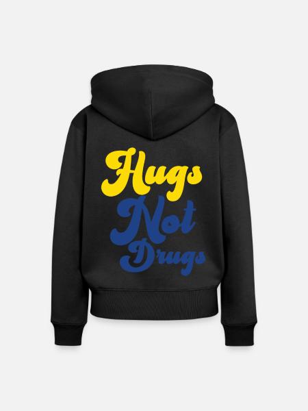 Umarmungen Statt Drogen - Frauen Premium Bio Zip Hoodie - Schwarz