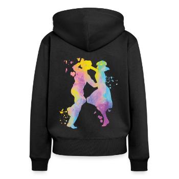 Tanzen Swing 60s Boogie Woogie - Frauen Premium Bio Zip Hoodie - Schwarz - Hinten - Julia (174cm)