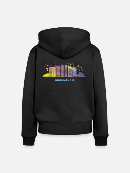 Birminghamer Skyline Birmingham - Frauen Premium Bio Zip Hoodie - Schwarz