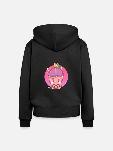 Bubble Tea - Frauen Premium Bio Zip Hoodie - Schwarz