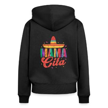 Mexiko - Frauen Premium Bio Zip Hoodie - Schwarz - Hinten - Julia (174cm)