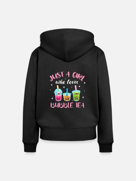 Bubble Tea - Frauen Premium Bio Zip Hoodie - Schwarz