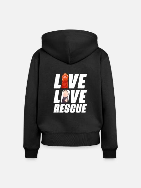 Tierrettung - Frauen Premium Bio Zip Hoodie - Schwarz
