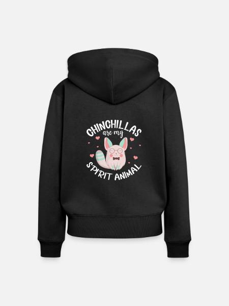 Chinchilla - Frauen Premium Bio Zip Hoodie - Schwarz