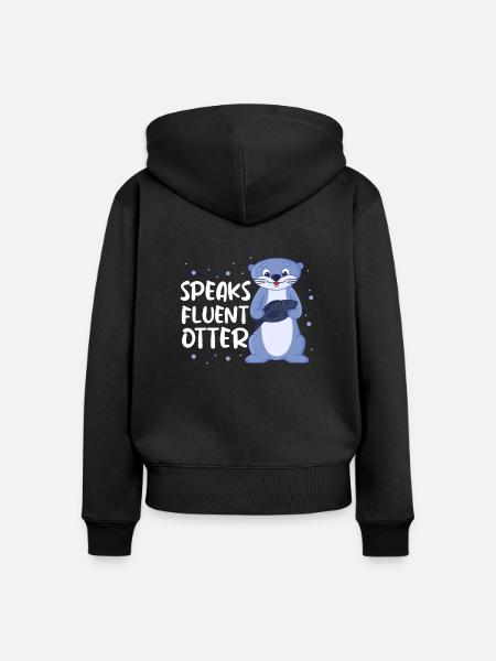 Otter Seeotter Fischotter Geschenk - Frauen Premium Bio Zip Hoodie - Schwarz