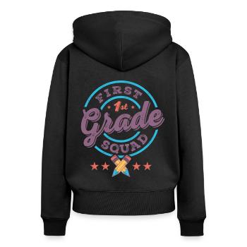 Enseignante de l’équipe de première année de l’équipe de 1re année pour la rentrée scolaire - Sweat à capuche zippé Premium bio Femme - noir - Dos - Julia (174cm)