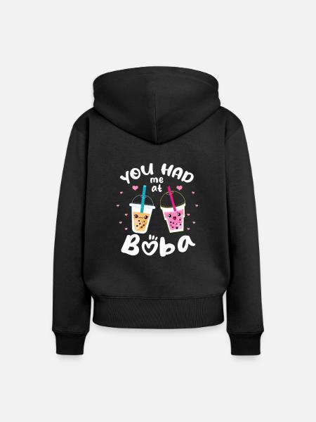 Bubble Tea - Frauen Premium Bio Zip Hoodie - Schwarz