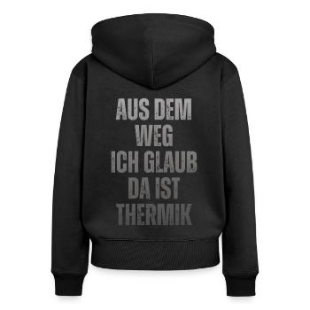 Ich Glaub Da ist Thermik RC Segelflieger - Frauen Premium Bio Zip Hoodie - Schwarz - Hinten - Julia (174cm)