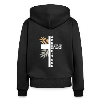 Bible Bible Verse Christian Proverbs Jesus Gift - Women's Premium Organic Zip Hoodie - black - Back - Julia (174cm)