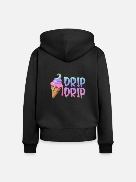 Eiscreme - Frauen Premium Bio Zip Hoodie - Schwarz