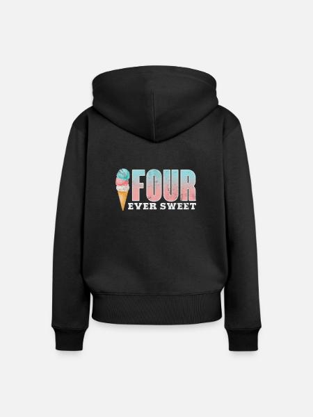 Eiscreme - Frauen Premium Bio Zip Hoodie - Schwarz