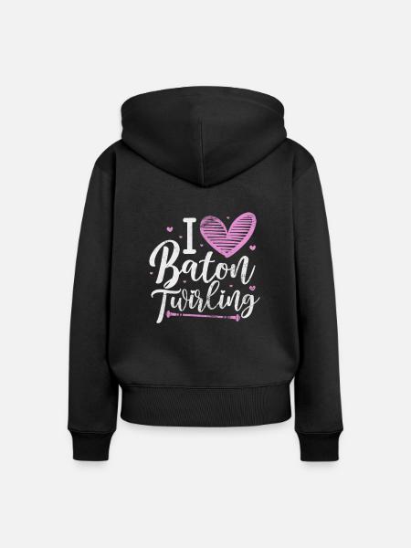 Baton Twirling - Frauen Premium Bio Zip Hoodie - Schwarz