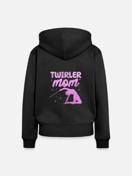 Baton Twirling - Frauen Premium Bio Zip Hoodie - Schwarz