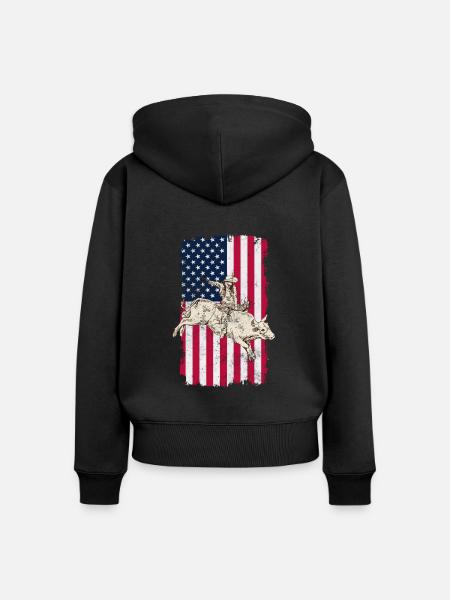 Cowboy - Frauen Premium Bio Zip Hoodie - Schwarz