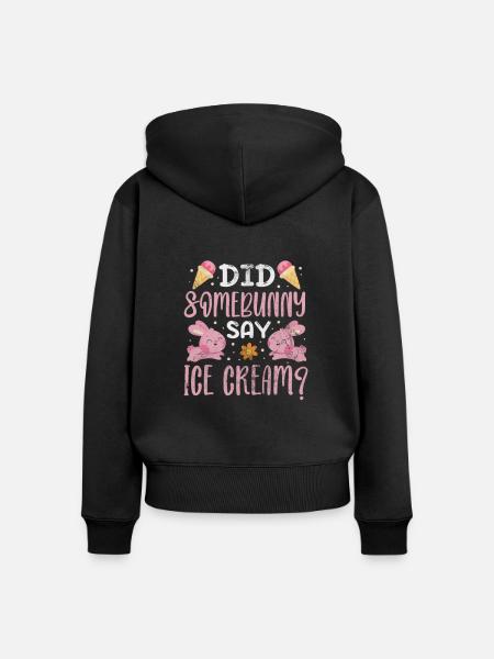 Eiscreme - Frauen Premium Bio Zip Hoodie - Schwarz