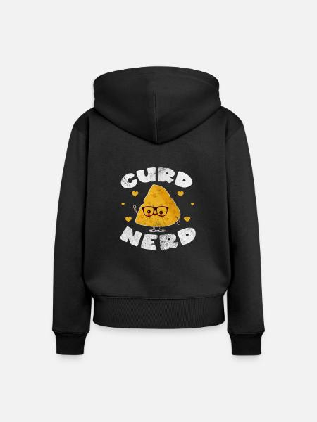 Käse - Frauen Premium Bio Zip Hoodie - Schwarz