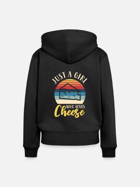 Käse Käsekuchen Essen Geschenk - Frauen Premium Bio Zip Hoodie - Schwarz