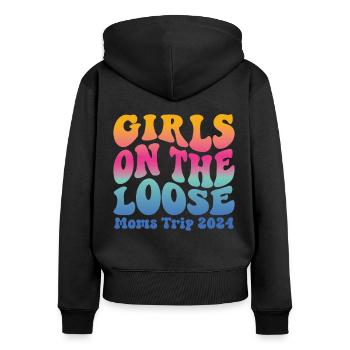 Girls On The Loose Moms Trip 2024 (en anglais seulement) - Sweat à capuche zippé Premium bio Femme - noir - Dos - Julia (174cm)