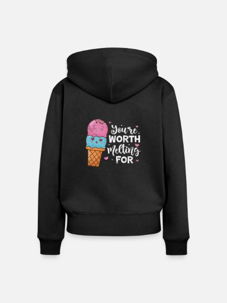 Eiscreme - Frauen Premium Bio Zip Hoodie - Schwarz