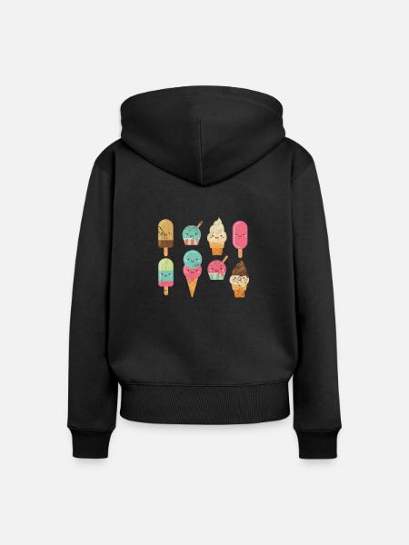 Eiscreme - Frauen Premium Bio Zip Hoodie - Schwarz