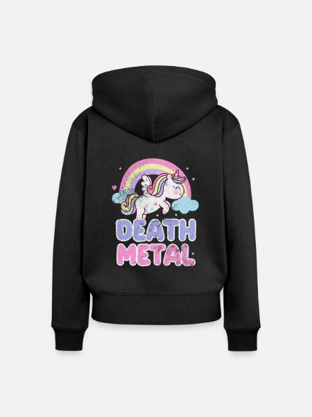 Death Metal - Frauen Premium Bio Zip Hoodie - Schwarz