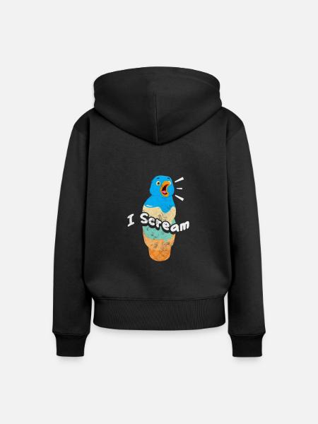 Eiscreme - Frauen Premium Bio Zip Hoodie - Schwarz