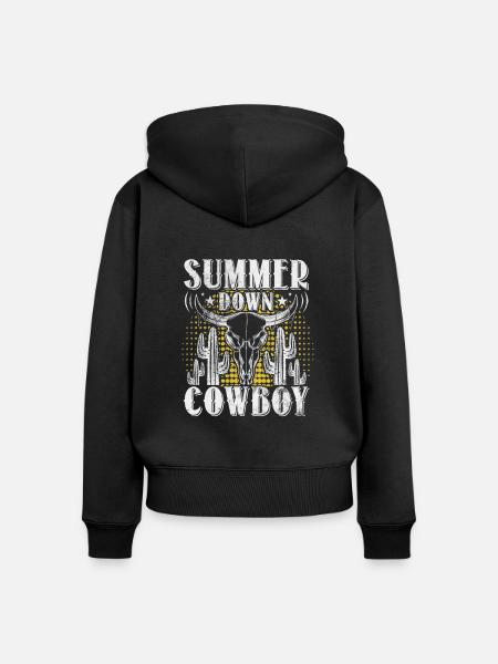 Cowboy - Frauen Premium Bio Zip Hoodie - Schwarz