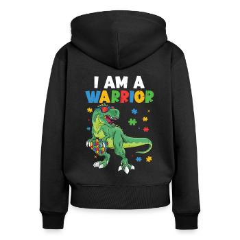 Autism - Women's Premium Organic Zip Hoodie - black - Back - Julia (174cm)