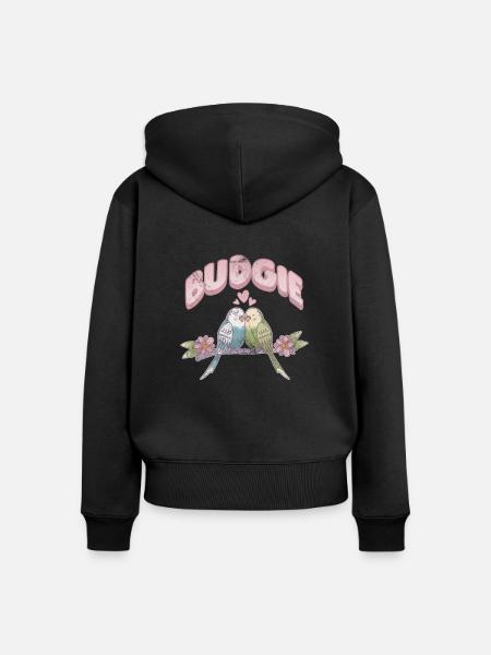 Wellensittich - Frauen Premium Bio Zip Hoodie - Schwarz