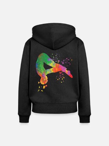 Synchronisierter Wassertaucher High Diver - Frauen Premium Bio Zip Hoodie - Schwarz