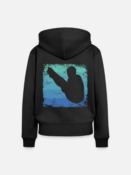 Turmspringen Kunstspringen Synchronspringen - Frauen Premium Bio Zip Hoodie - Schwarz