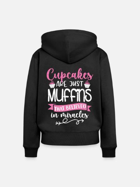 Cupcake - Frauen Premium Bio Zip Hoodie - Schwarz