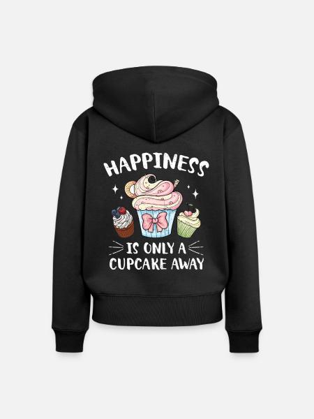 Cupcake - Frauen Premium Bio Zip Hoodie - Schwarz