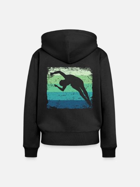 Synchronisierter Wassertaucher High Diver - Frauen Premium Bio Zip Hoodie - Schwarz