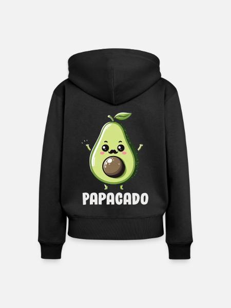 Avocado Guacamole Vegan Geschenk - Frauen Premium Bio Zip Hoodie - Schwarz