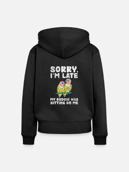 Wellensittich - Frauen Premium Bio Zip Hoodie - Schwarz